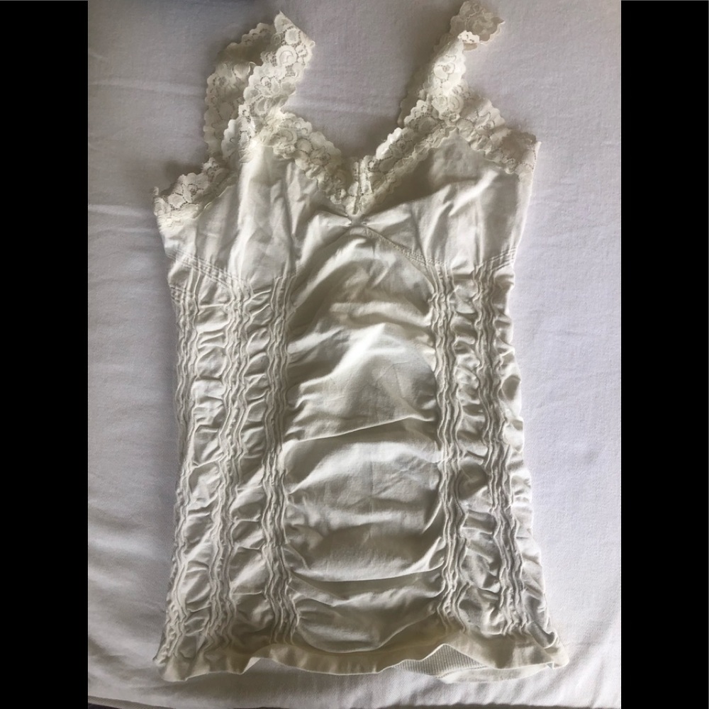 M. Fredric Collection Ribbed & Laced Tank.  EUC.